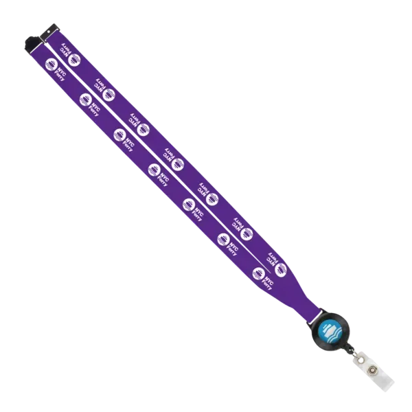 IMPORT 3/4" Polyester Lanyard with Retractable Badge Reel and IPH7 back of neck convenience release. — view 75