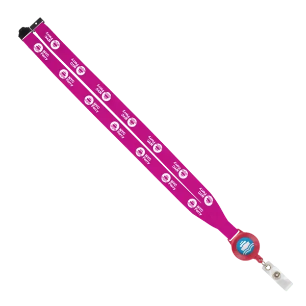 IMPORT 3/4" Polyester Lanyard with Retractable Badge Reel and IPH7 back of neck convenience release. — view 8
