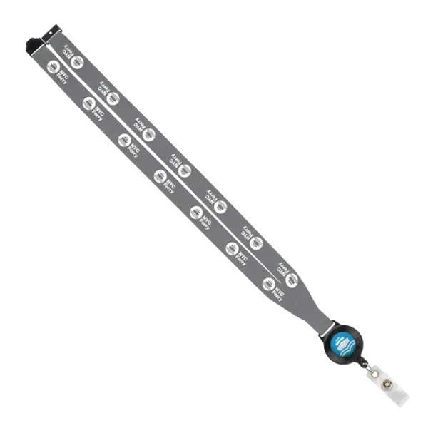 IMPORT 3/4" Polyester Lanyard with Retractable Badge Reel and IPH7 back of neck convenience release. — view 9