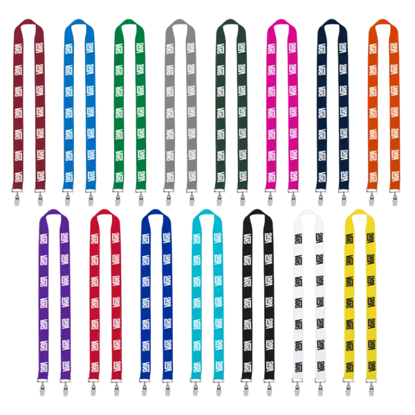 IMPORT Rush 1" Polyester 2-Ended Lanyard with Dual Sewn Silver Metal Split-Ring