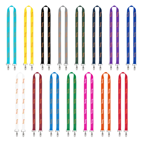 IMPORT Rush 3/4" Polyester 2-Ended Lanyard with Dual Sewn Silver Metal Split-Ring