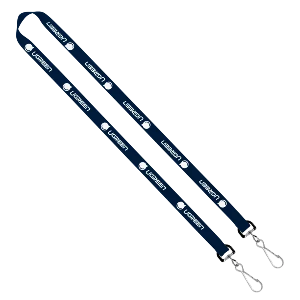 IMPORT Rush 5/8" Polyester 2-Ended Lanyard with Dual Sewn Silver Metal Split-Ring