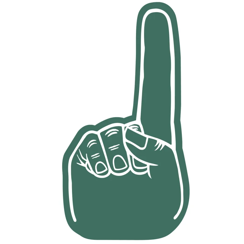 Imprinted #1 Foam Hand 14" — view 14