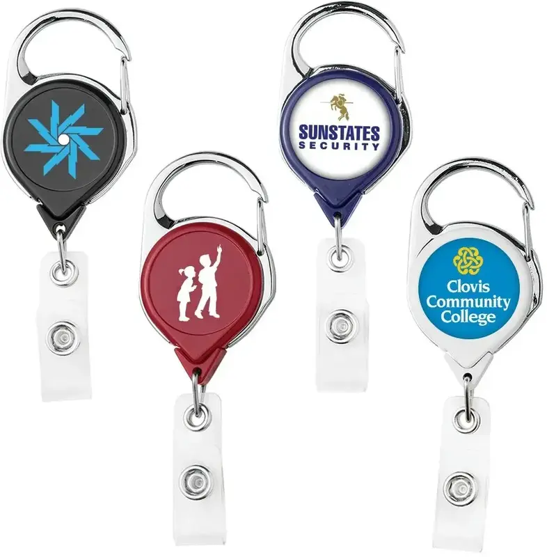 Imprinted Carabiner Badge Reel (40" Cord)