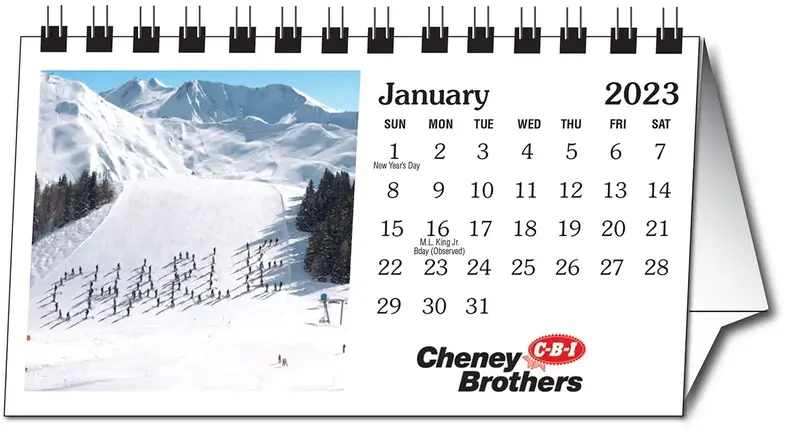 "In the Image" Personalized Desk Calendar - White Background 5.5"x3")