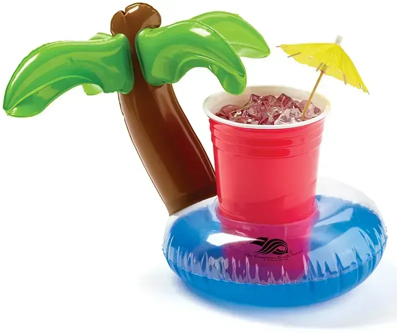 Inflatable 7" Palm Tree Lagoon Beverage Coaster