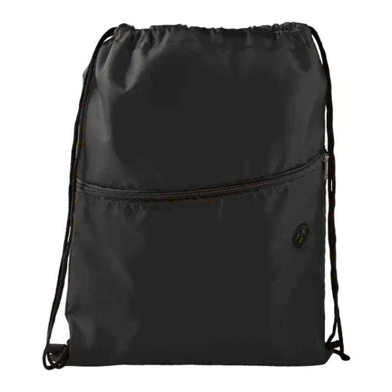 Custom Insulated Drawstring Bag with Zippered Pocket — view 3