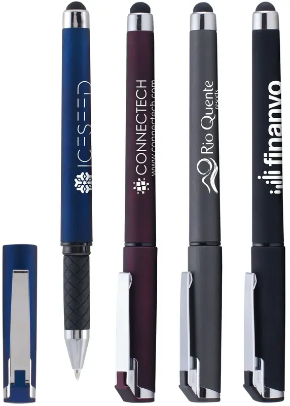 Islander Soft-Touch Rubber Gel Pen with Stylus