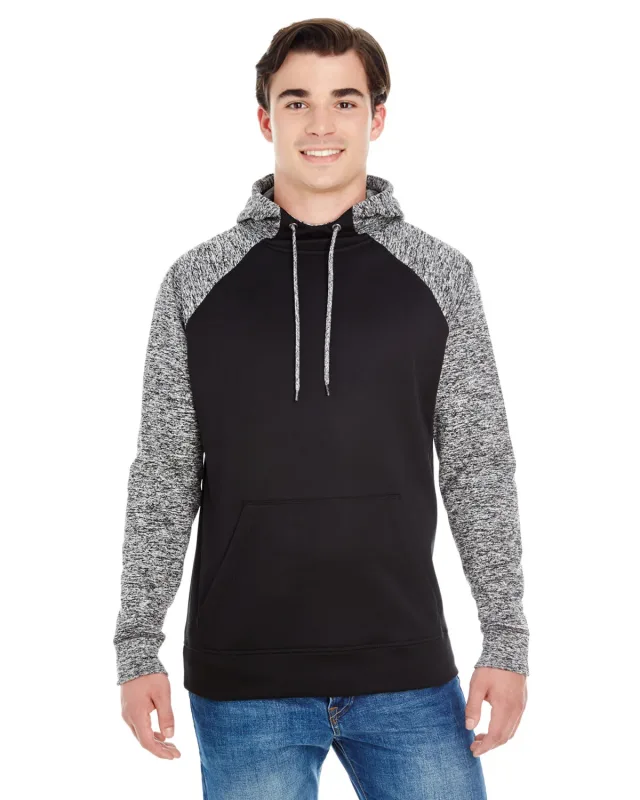 J America Adult Colorblock Cosmic Pullover Hooded Sweatshirt — view 2