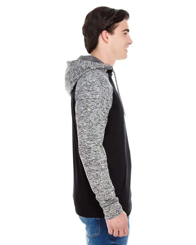 J America Adult Colorblock Cosmic Pullover Hooded Sweatshirt — view 3