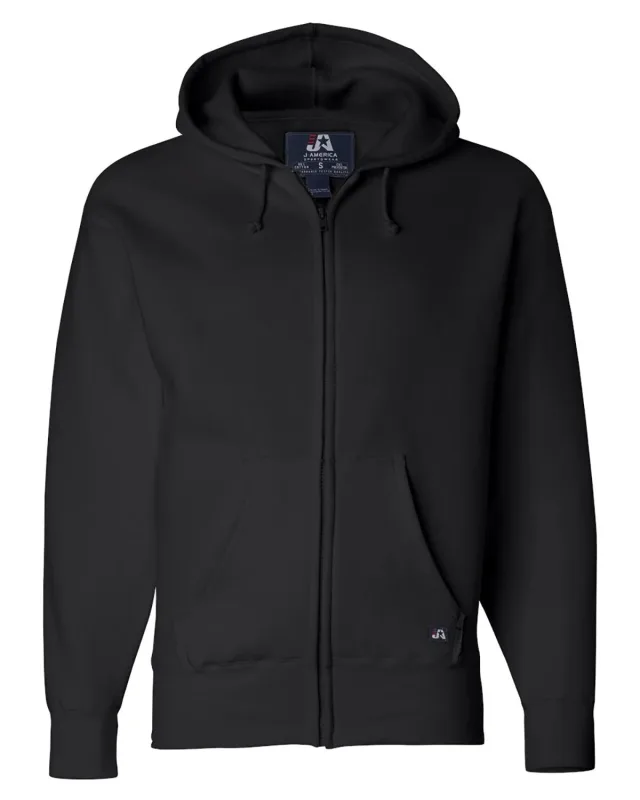 J America Adult Premium Full-Zip Fleece Hooded Sweatshirt — view 11