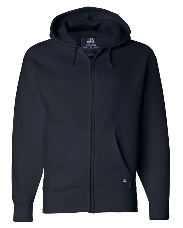J America Adult Premium Full-Zip Fleece Hooded Sweatshirt — view 14