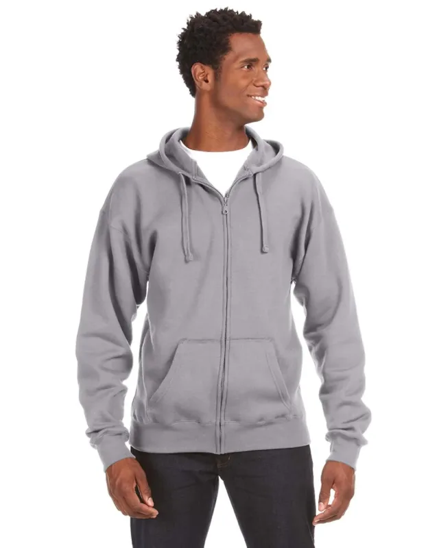 J America Adult Premium Full-Zip Fleece Hooded Sweatshirt — view 2