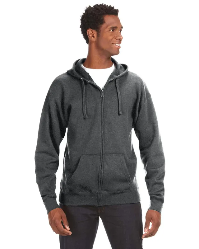 J America Adult Premium Full-Zip Fleece Hooded Sweatshirt — view 6