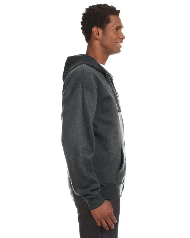 J America Adult Premium Full-Zip Fleece Hooded Sweatshirt — view 8