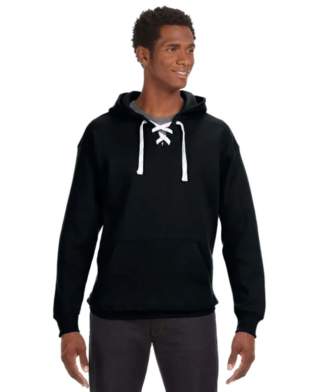 J America Adult Sport Lace Hooded Sweatshirt — view 12