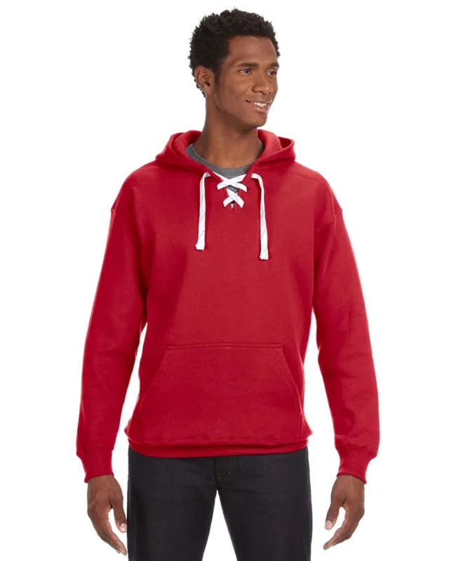 J America Adult Sport Lace Hooded Sweatshirt — view 15