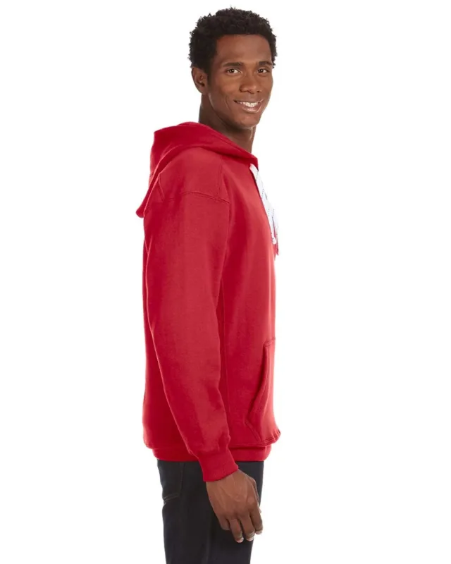 J America Adult Sport Lace Hooded Sweatshirt — view 16