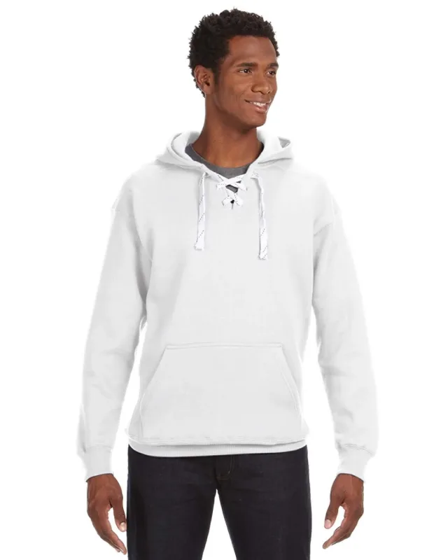 J America Adult Sport Lace Hooded Sweatshirt — view 2