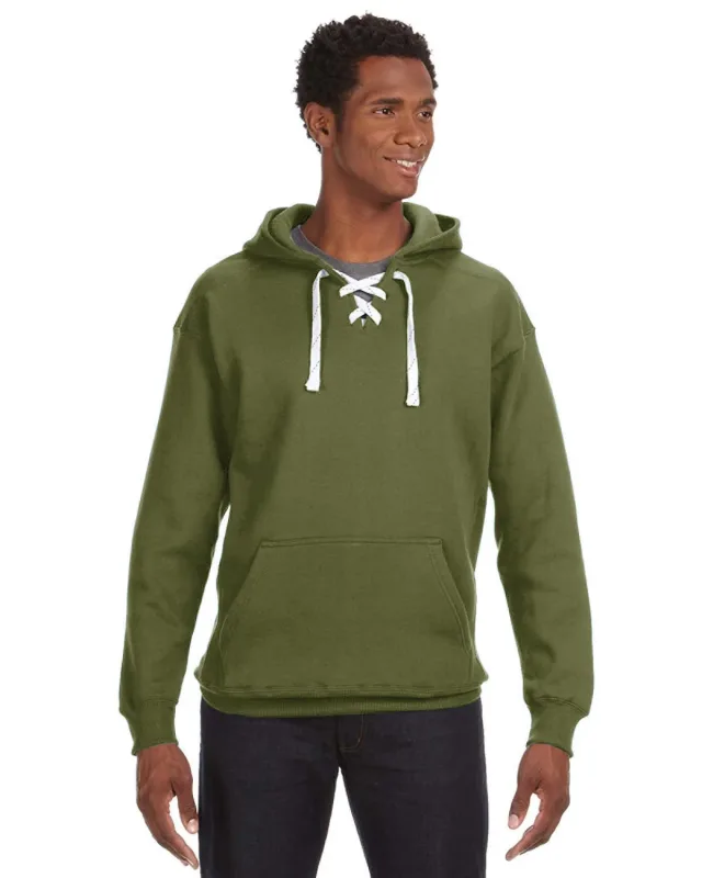 J America Adult Sport Lace Hooded Sweatshirt — view 32
