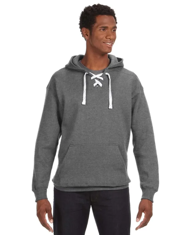 J America Adult Sport Lace Hooded Sweatshirt — view 9