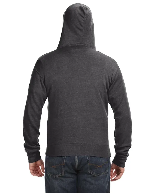 J America Adult Triblend Full-Zip Fleece Hooded Sweatshirt — view 10