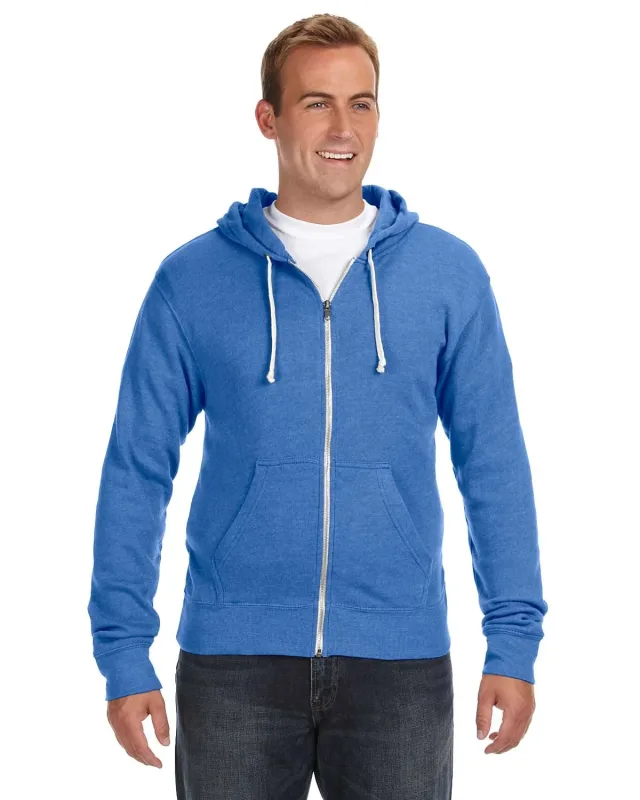 J America Adult Triblend Full-Zip Fleece Hooded Sweatshirt — view 14
