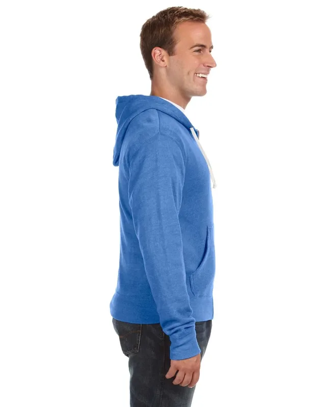 J America Adult Triblend Full-Zip Fleece Hooded Sweatshirt — view 15