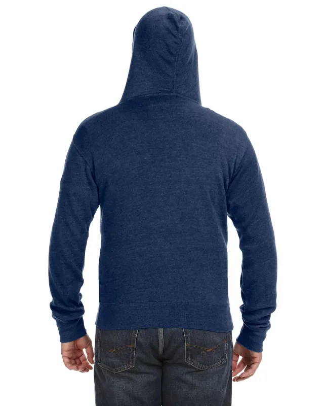 J America Adult Triblend Full-Zip Fleece Hooded Sweatshirt — view 16