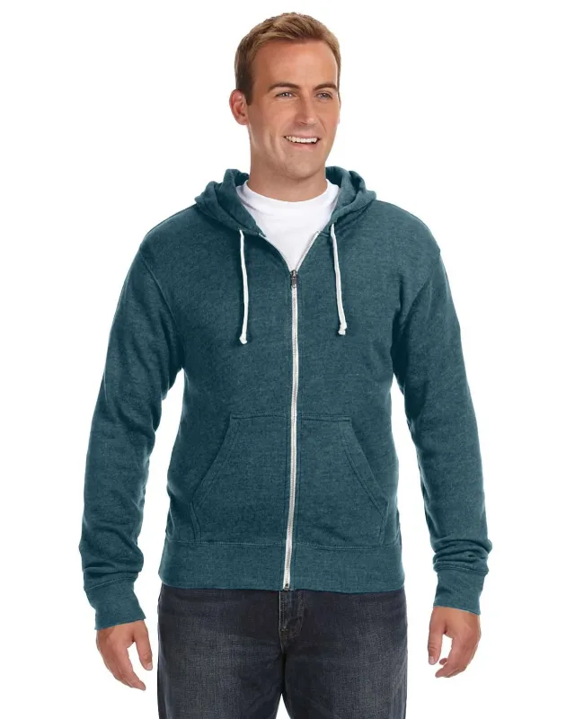 J America Adult Triblend Full-Zip Fleece Hooded Sweatshirt — view 17