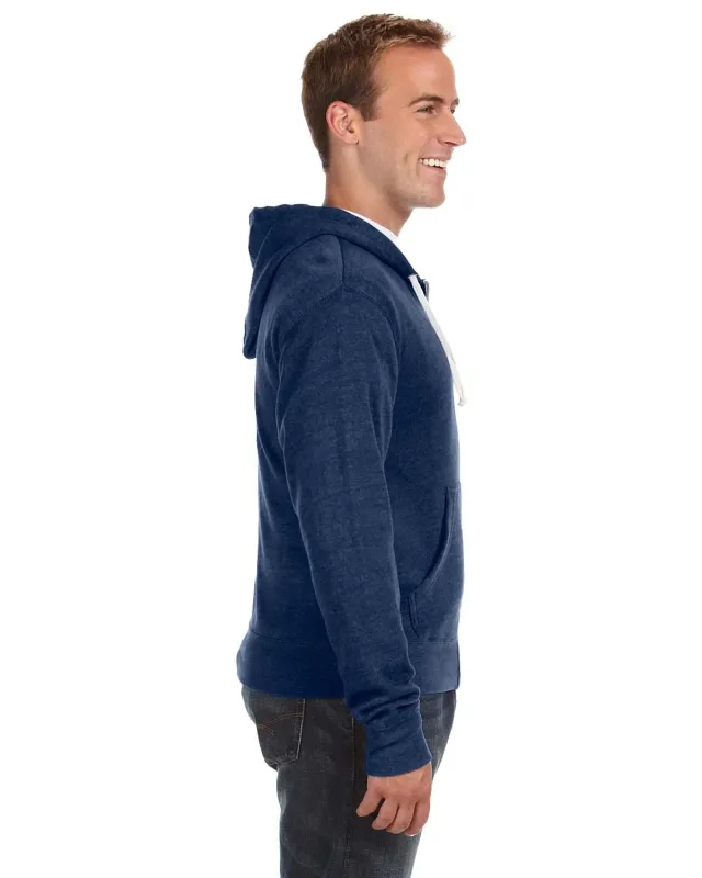 J America Adult Triblend Full-Zip Fleece Hooded Sweatshirt — view 18