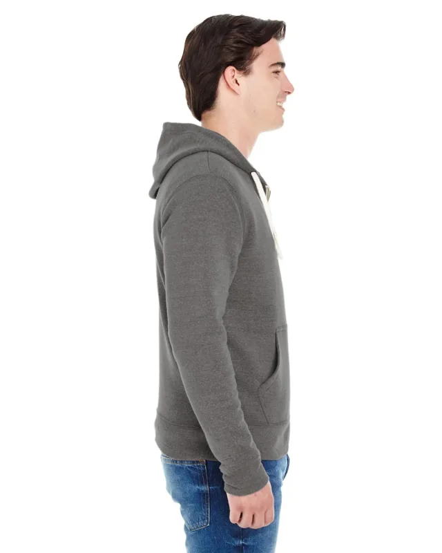 J America Adult Triblend Full-Zip Fleece Hooded Sweatshirt — view 21