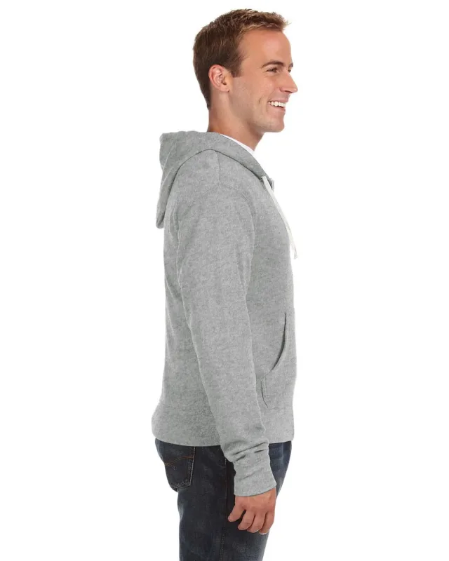 J America Adult Triblend Full-Zip Fleece Hooded Sweatshirt — view 6