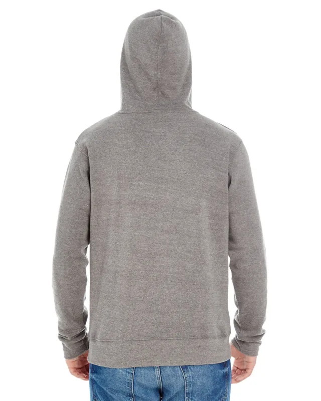 J America Adult Triblend Pullover Fleece Hooded Sweatshirt — view 12