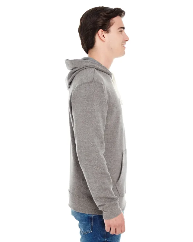 J America Adult Triblend Pullover Fleece Hooded Sweatshirt — view 14