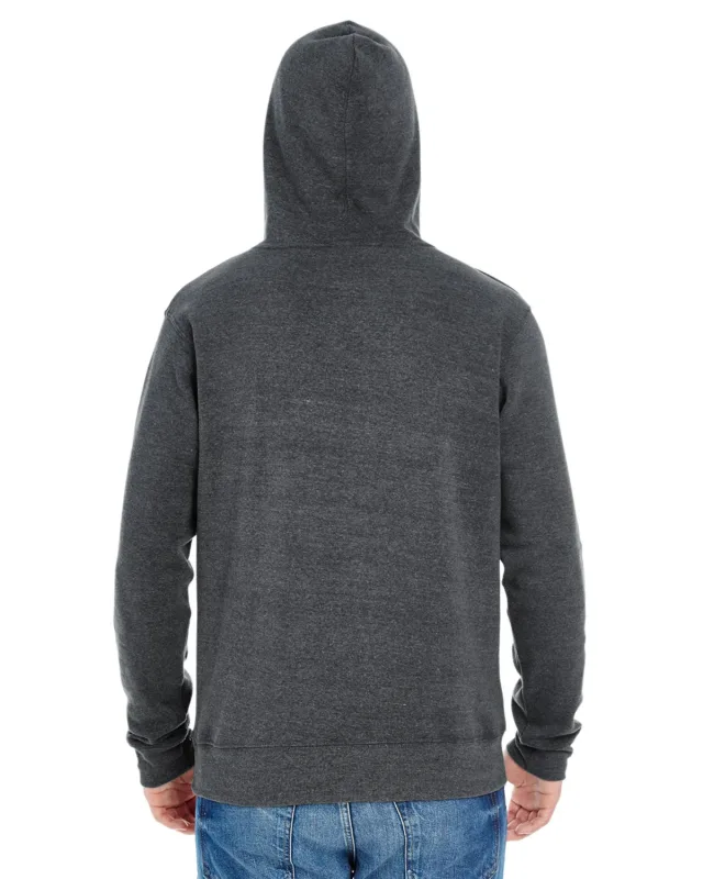 J America Adult Triblend Pullover Fleece Hooded Sweatshirt — view 18