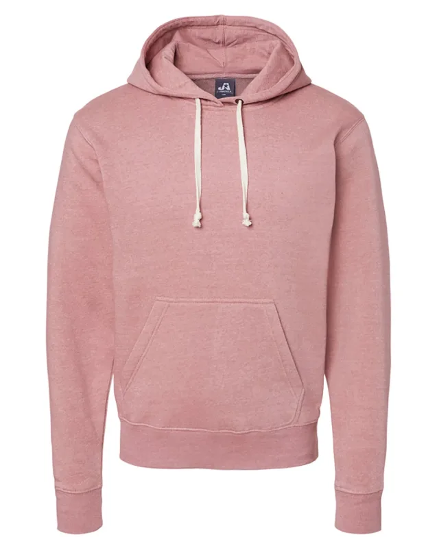 J America Adult Triblend Pullover Fleece Hooded Sweatshirt — view 2