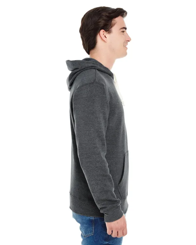 J America Adult Triblend Pullover Fleece Hooded Sweatshirt — view 20