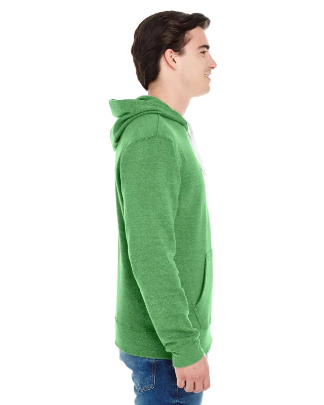 J America Adult Triblend Pullover Fleece Hooded Sweatshirt — view 30