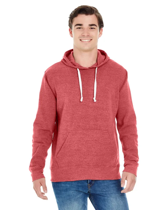 J America Adult Triblend Pullover Fleece Hooded Sweatshirt — view 32