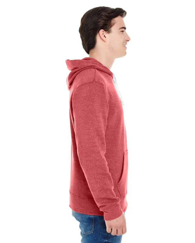 J America Adult Triblend Pullover Fleece Hooded Sweatshirt — view 33