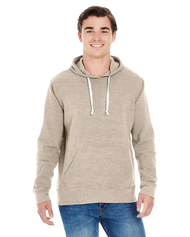 J America Adult Triblend Pullover Fleece Hooded Sweatshirt — view 4