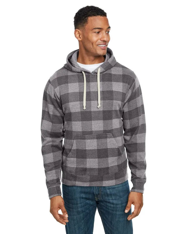 J America Adult Triblend Pullover Fleece Hooded Sweatshirt — view 50