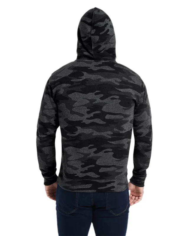 J America Adult Triblend Pullover Fleece Hooded Sweatshirt — view 63