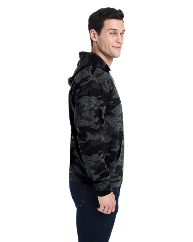 J America Adult Triblend Pullover Fleece Hooded Sweatshirt — view 65