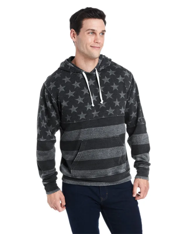J America Adult Triblend Pullover Fleece Hooded Sweatshirt — view 67