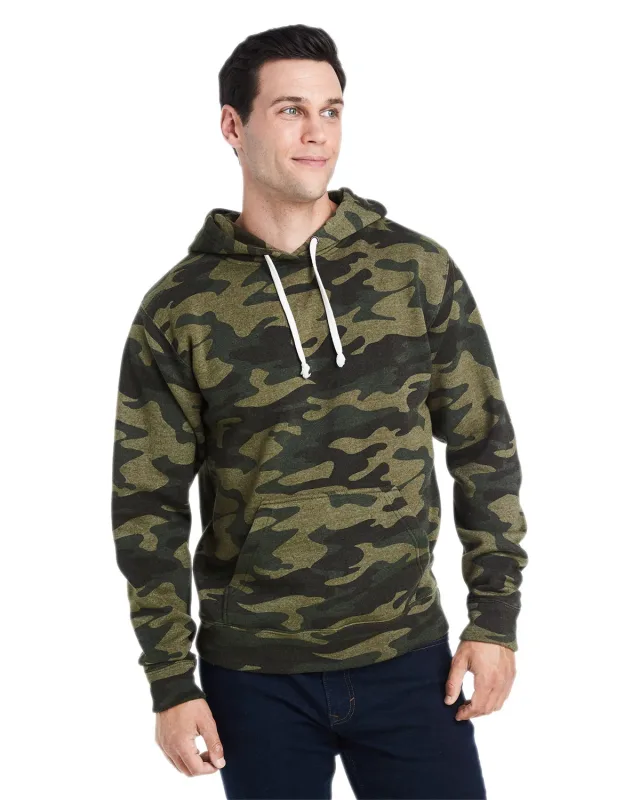 J America Adult Triblend Pullover Fleece Hooded Sweatshirt — view 68