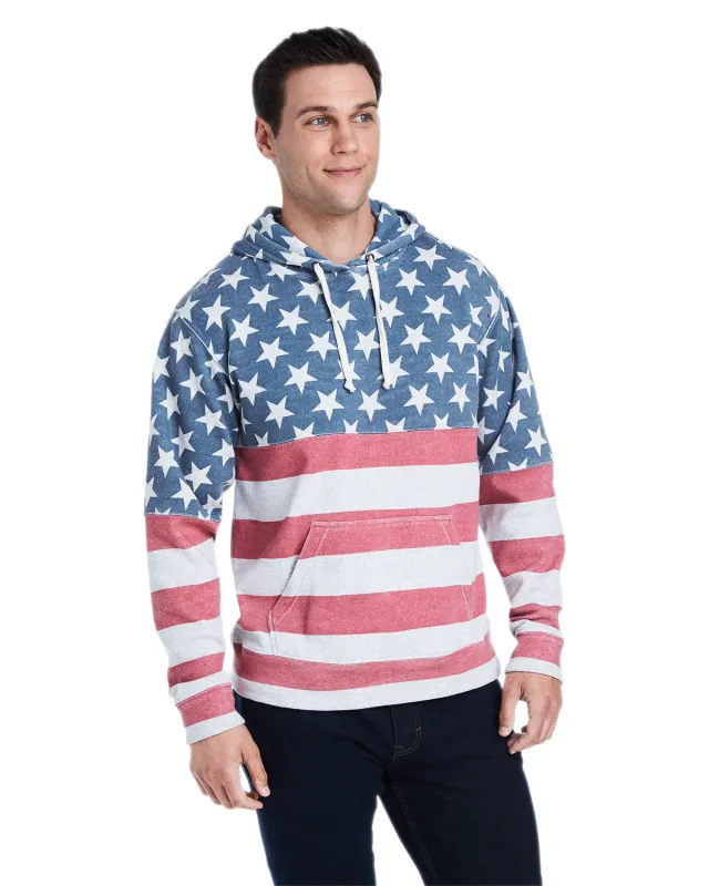 J America Adult Triblend Pullover Fleece Hooded Sweatshirt — view 70