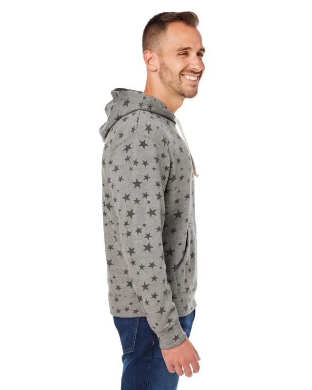 J America Adult Triblend Pullover Fleece Hooded Sweatshirt — view 82