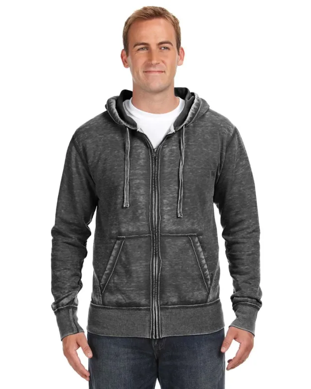 J America Adult Vintage Zen Full-Zip Fleece Hooded Sweatshirt — view 11